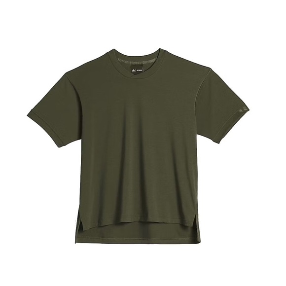 NWT Adidas x Ivy Park x Peloton Olive Short Sleeve 3 Stripes T-Shirt - Picture 1 of 9